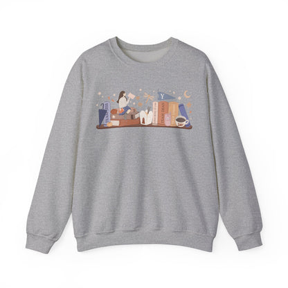 Rory Bookshelf Gildan Crewneck Sweatshirt, Small Town Cozy Crewneck, I am an Autumn