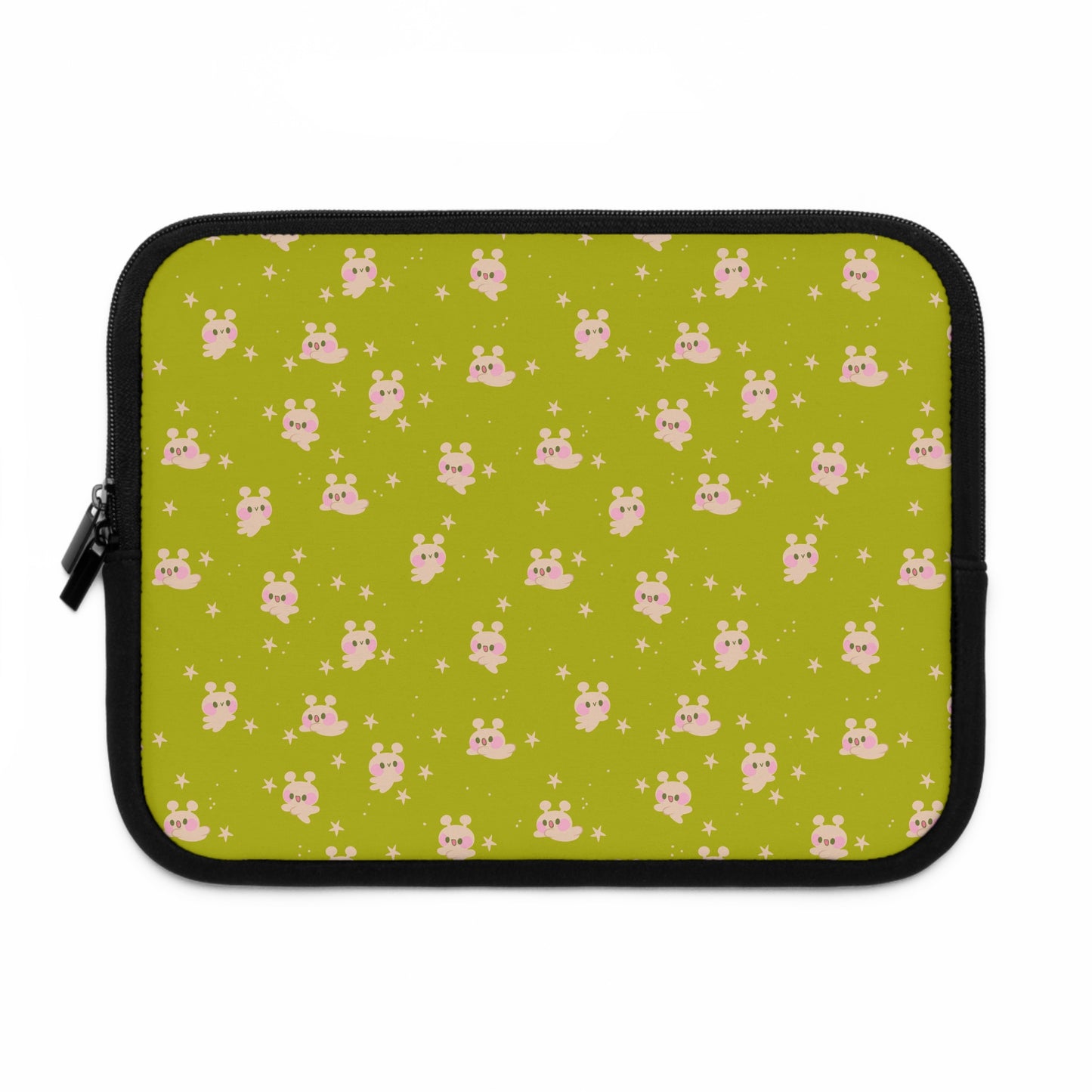 Kawaii Alien Bunny Laptop Sleeve | Quirky Retro Space Themed Celestial Green Laptop Case