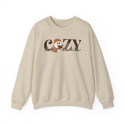 Cozy Reader Ghostie Crewneck, Spooky Cute Bookish Fall Sweatshirt
