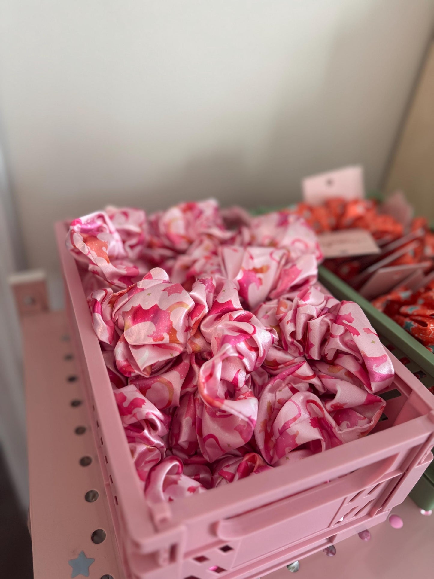 Fantasy Reader Pink Dragon Rider Satin Scrunchie, Bookish Hair Accessories, Bookworm Gift Shop, Reader Christmas Stocker Stuffer