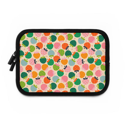 Colorful Strawberry Pattern Laptop Sleeve | Cute Fruit Print, Pastel Berries