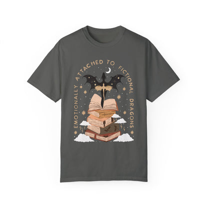 Emotionally Attached to Fictional Dragons Bookish TShirt | Fantasy Romance Reader Gift Romantacy | Book Merch | Wingleader Booktok Shirt