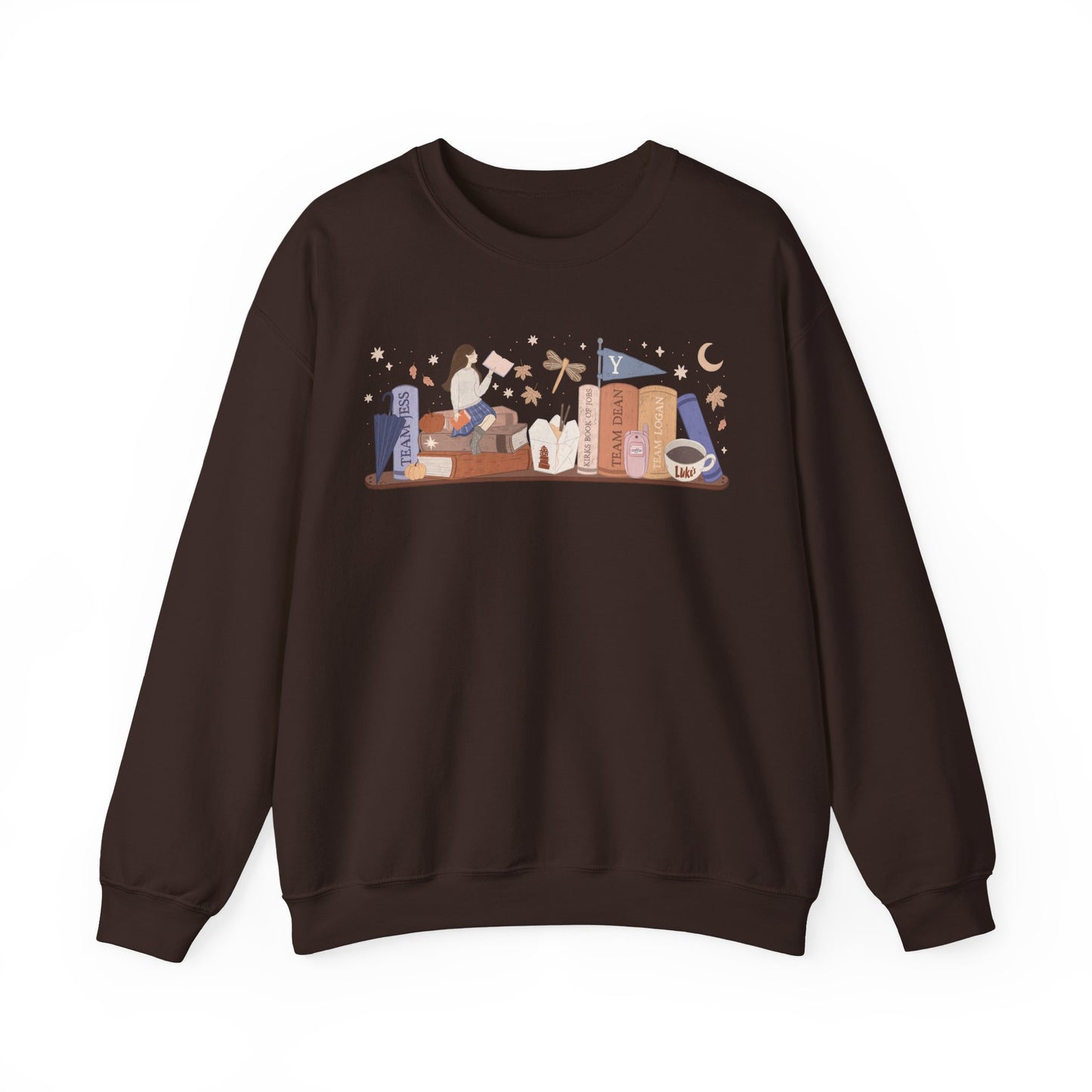 Rory Bookshelf Gildan Crewneck Sweatshirt, Small Town Cozy Crewneck, I am an Autumn