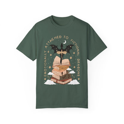 Emotionally Attached to Fictional Dragons Bookish TShirt | Fantasy Romance Reader Gift Romantacy | Book Merch | Wingleader Booktok Shirt