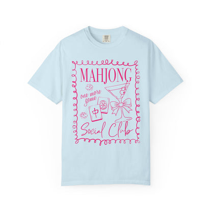 Mahjong Social Club T-shirt | Pink Mahjong Tiles Graphic