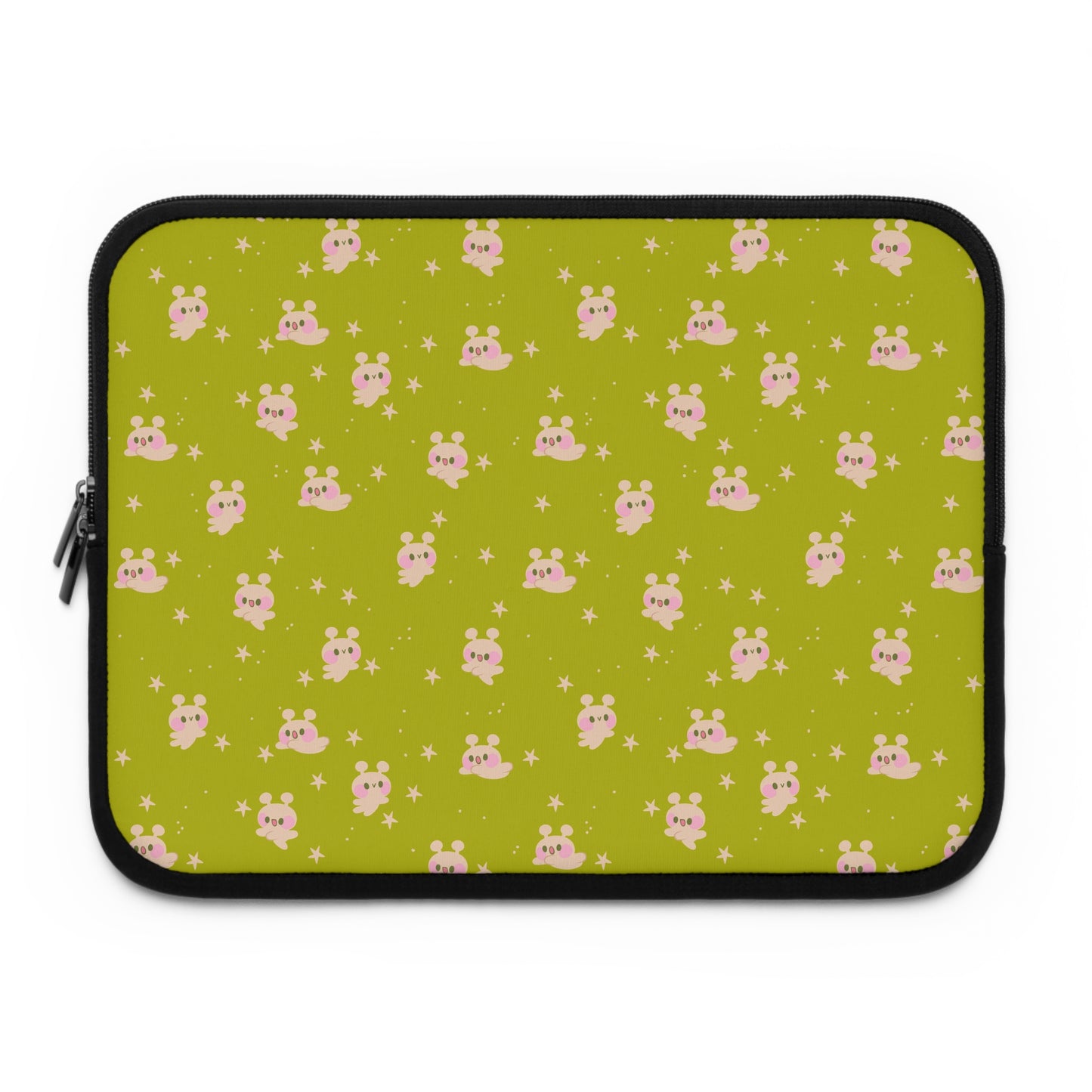 Kawaii Alien Bunny Laptop Sleeve | Quirky Retro Space Themed Celestial Green Laptop Case