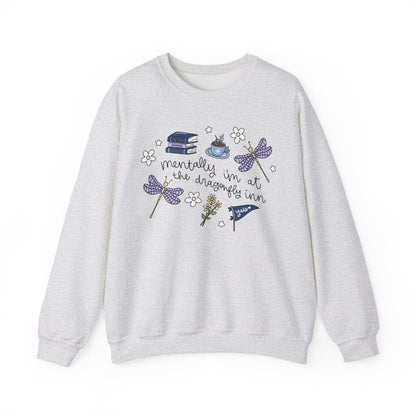 Mentally Im at the Dragon Fly, Stars Hallow Crewneck Sweatshirt