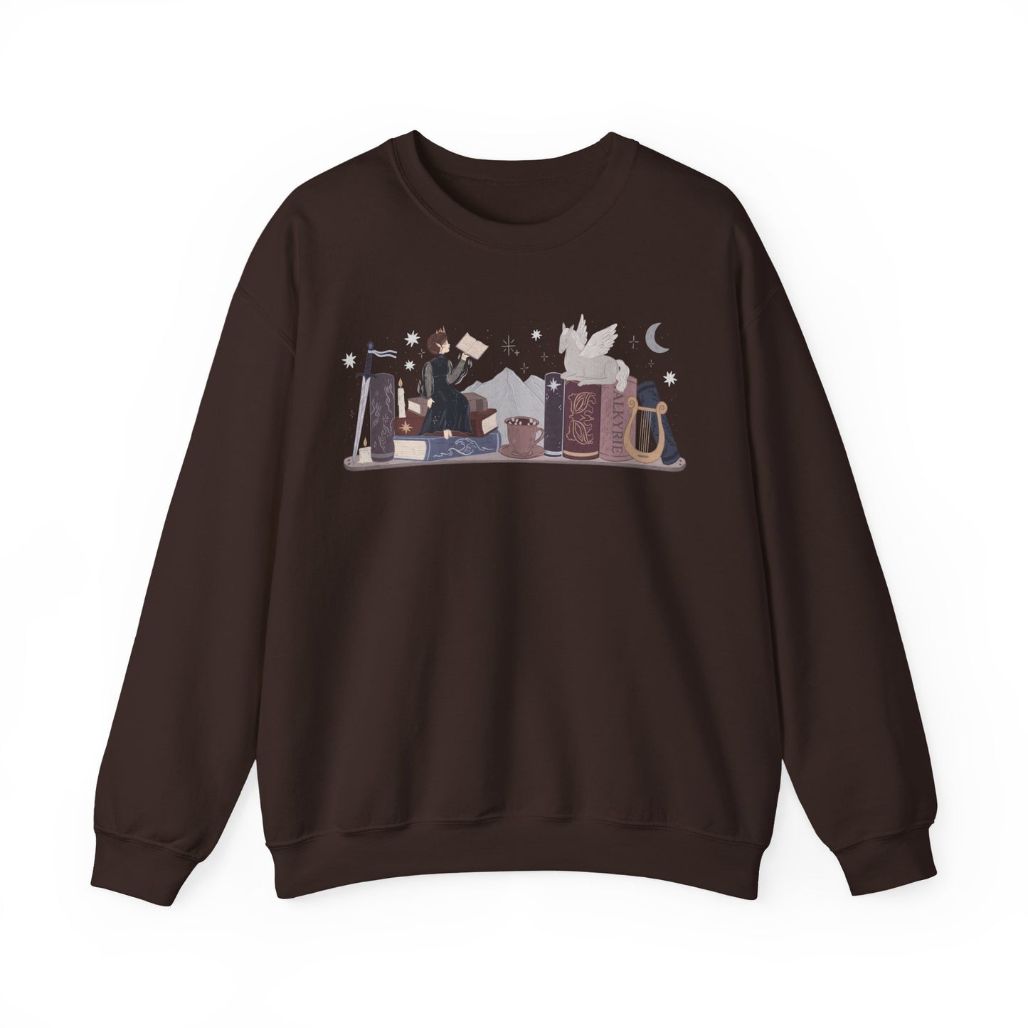 Nesta ACOTAR Bookshelf Gildan Crewneck Sweatshirt, SJM Fantasy Reader Merch, Velaris Night Court, Valkyrie, Bookish Gifts