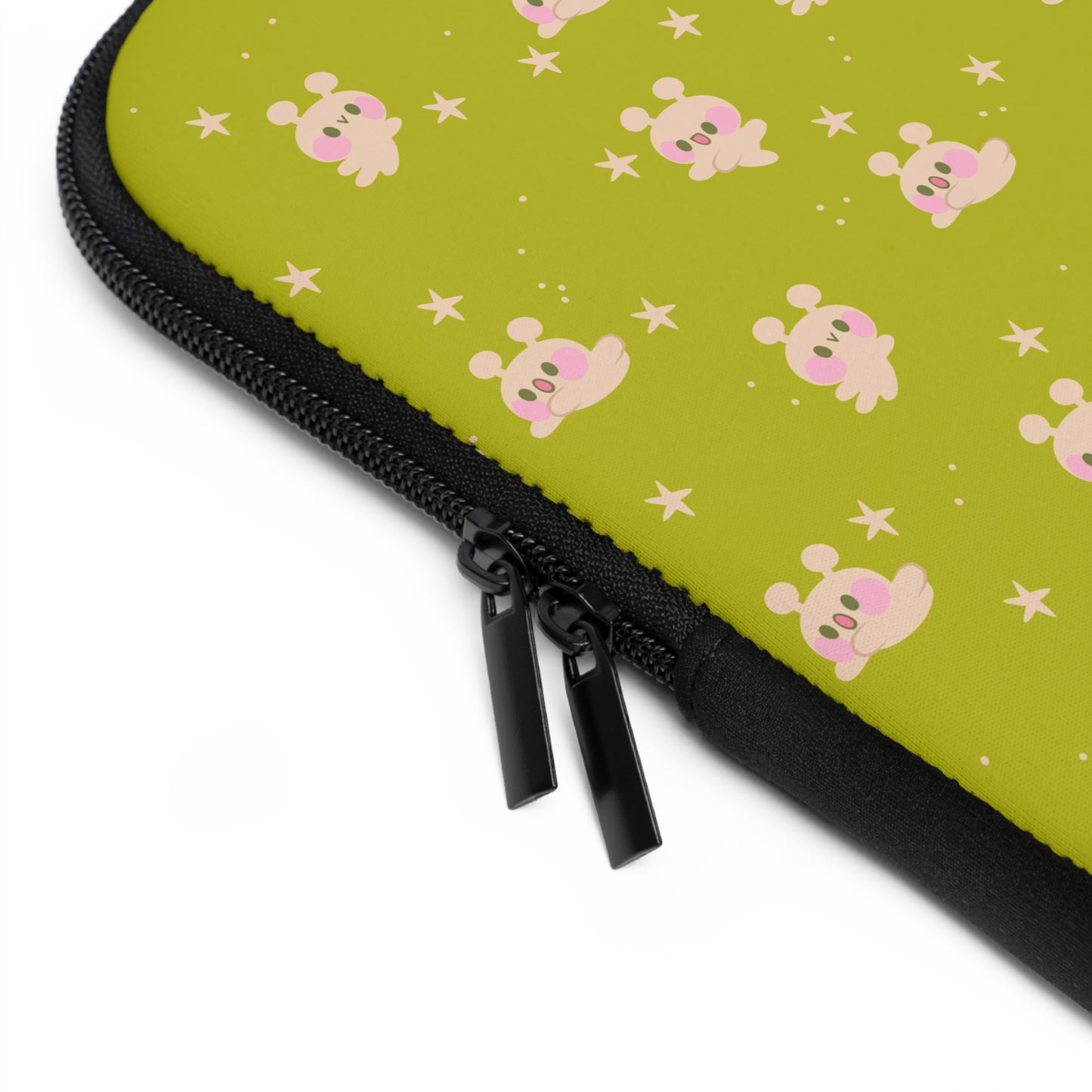 Kawaii Alien Bunny Laptop Sleeve | Quirky Retro Space Themed Celestial Green Laptop Case