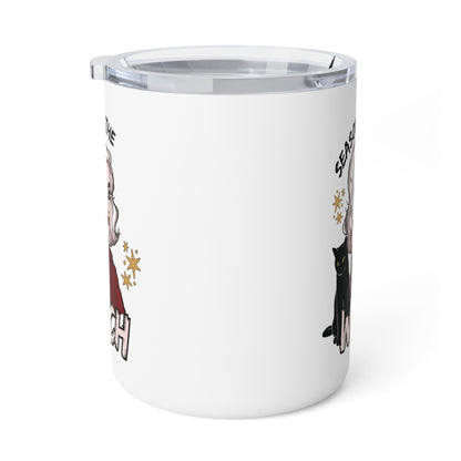 Sabrina Witchy Insulated Tumbler | Season of the Witch Coffee Mug | Fall Autumn Witch Vibes | Halloween Lover Gift | Salem Binx Black Cat