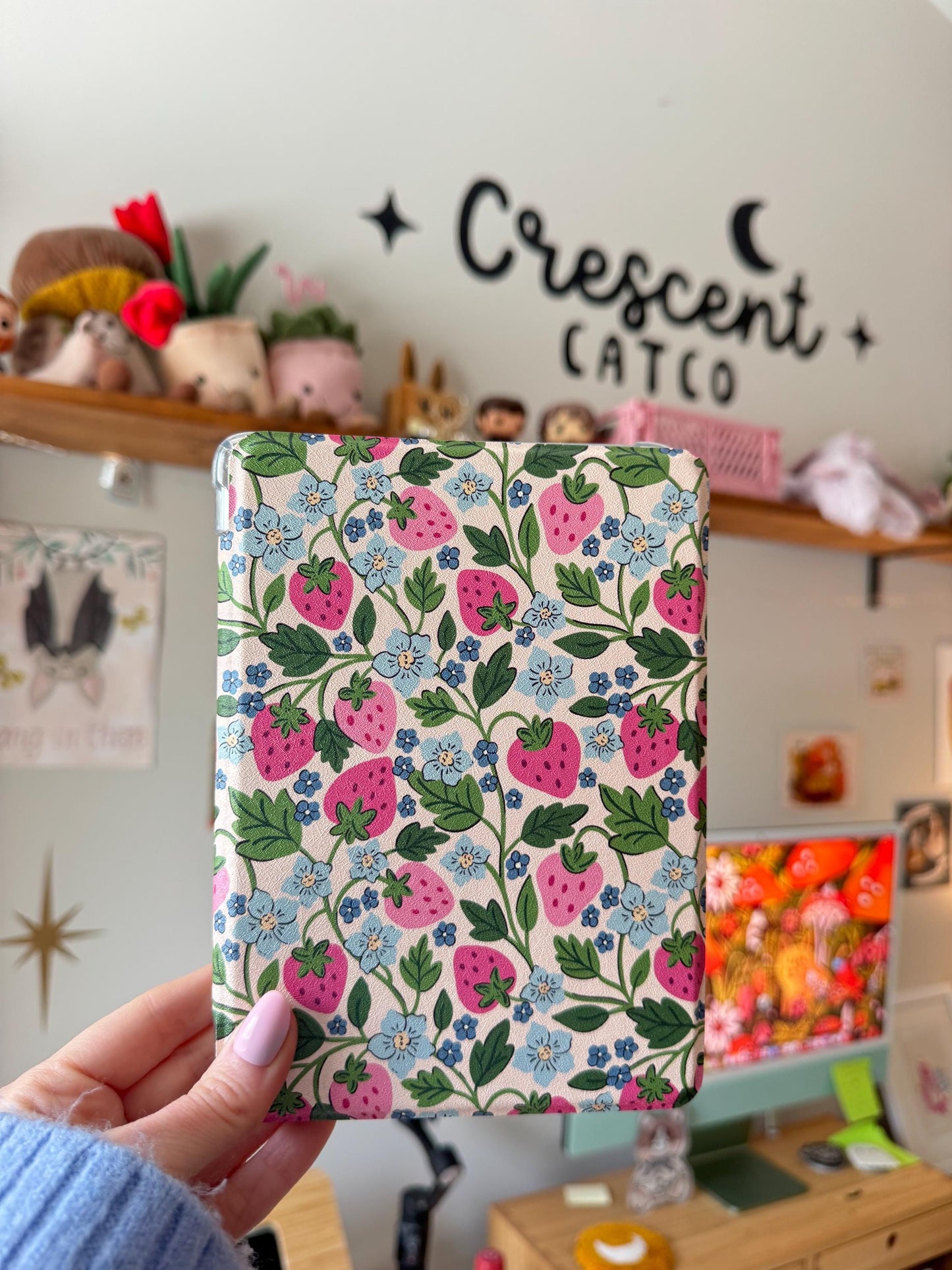 Kindle Case with Clear Back, E-Reader Accessoires, Bookish Gifts, Cute Kindle Case with Hand Strap