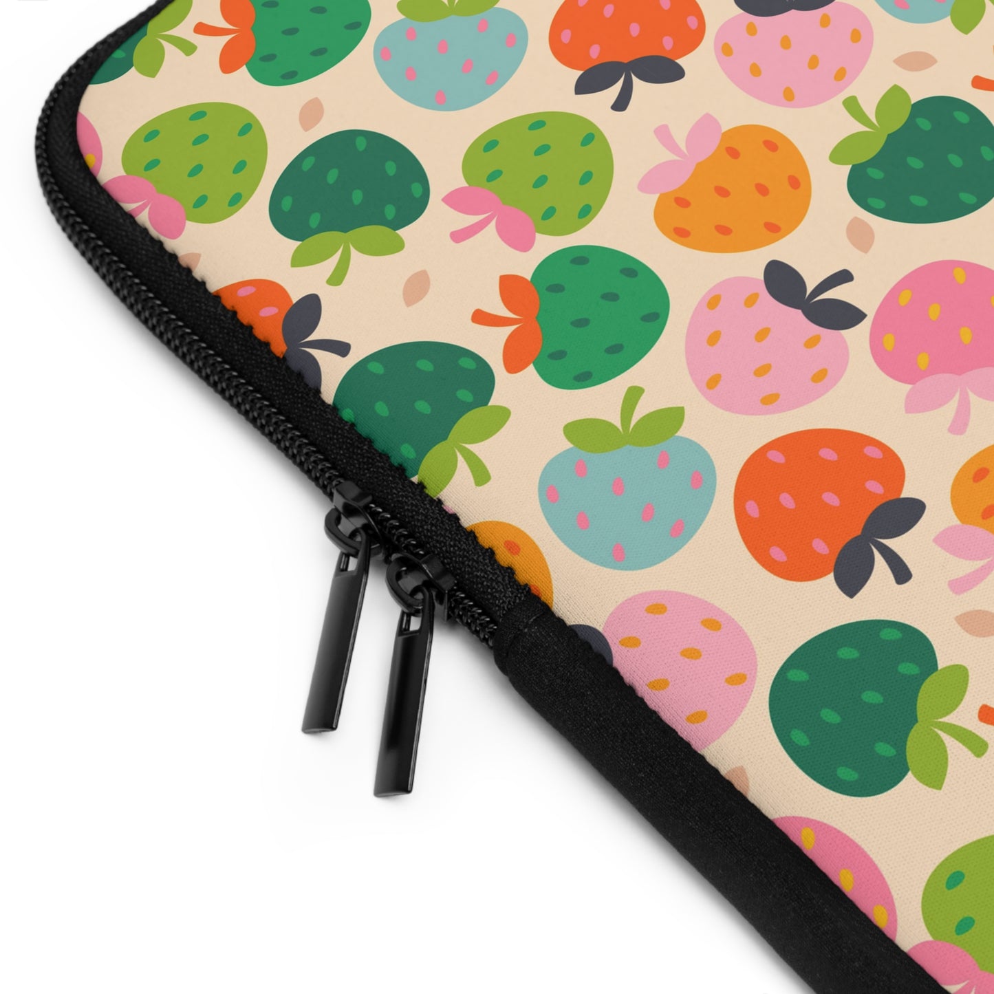 Colorful Strawberry Pattern Laptop Sleeve | Cute Fruit Print, Pastel Berries