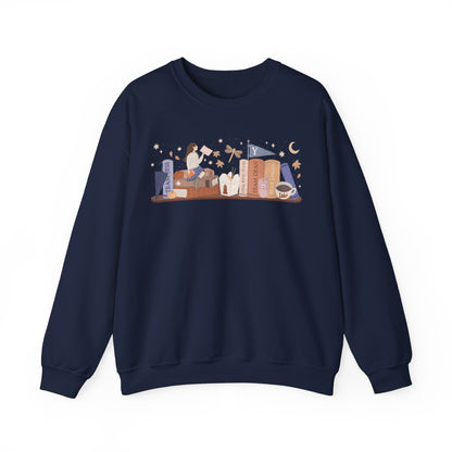 Rory Bookshelf Gildan Crewneck Sweatshirt, Small Town Cozy Crewneck, I am an Autumn