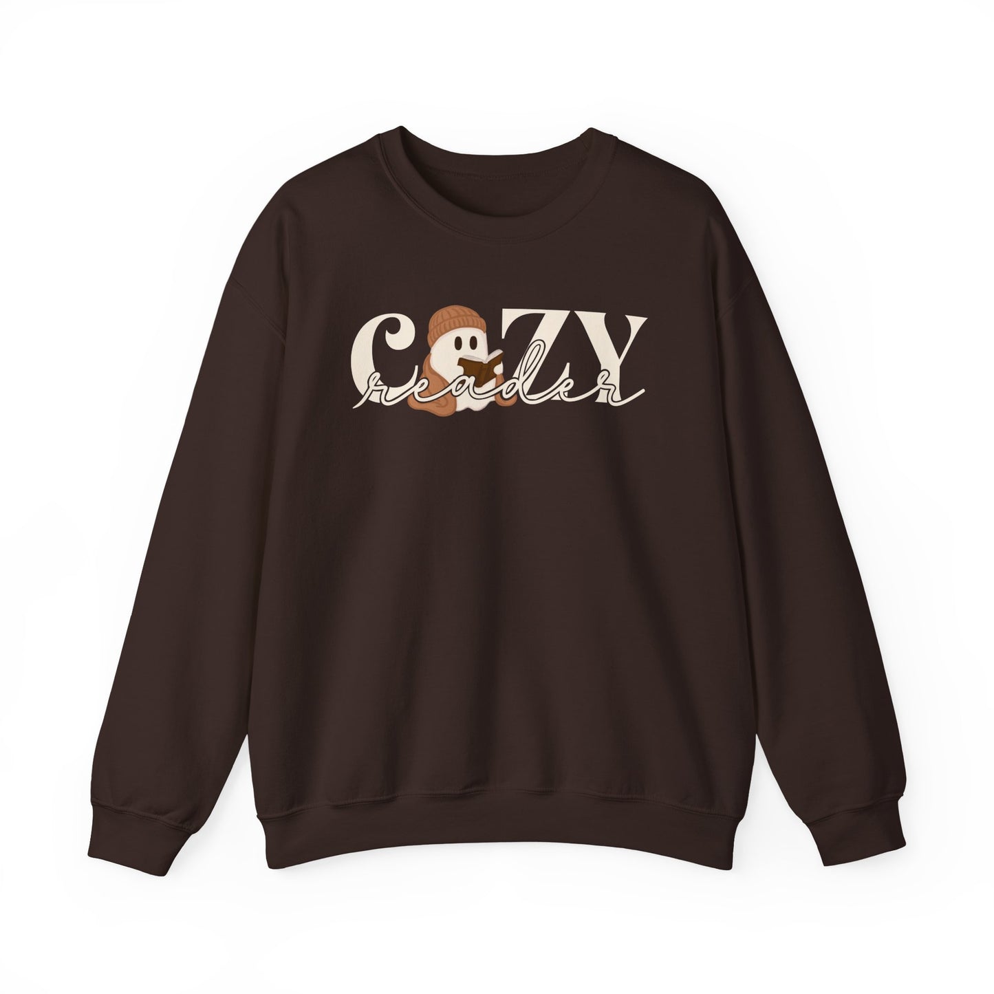 Cozy Reader Ghostie Crewneck, Spooky Cute Bookish Fall Sweatshirt