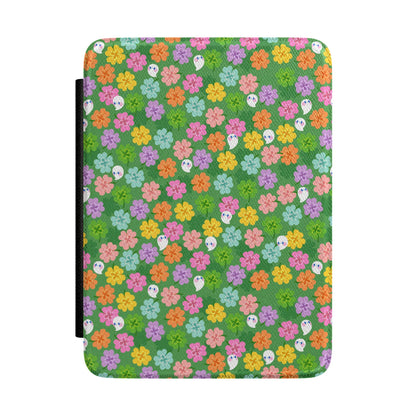 Ghosties in Clovers Kindle Paperwhite 12 Case, Book Accessories, Magnetic Closure Hand strap, Book Lover Gifts, Spooky Cute Kawaii Ghost