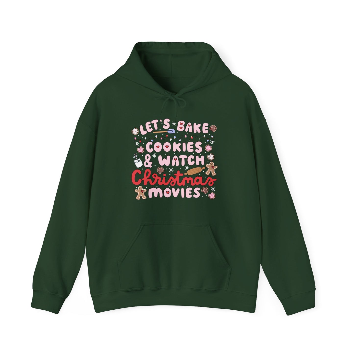 Let's Bake Cookies and Watch Christmas Movies Hoodie, Christmas Baking Sweatshirt, Cute Cozy Holiday Sweatshirt, Christmas Lover