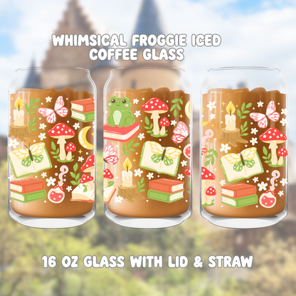 Cottagecore Froggie Iced Coffee Glass