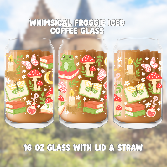 Cottagecore Froggie Iced Coffee Glass