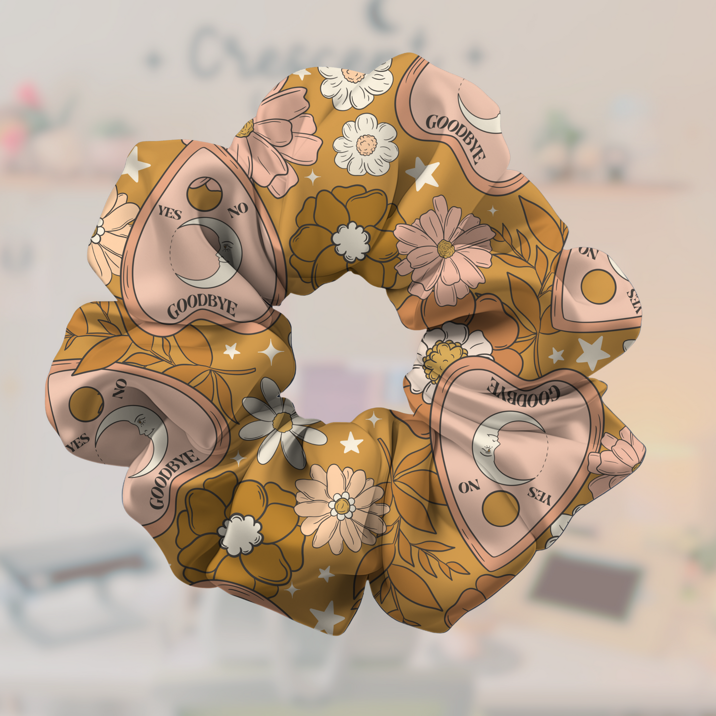 Retro Ouija Satin Scrunchie