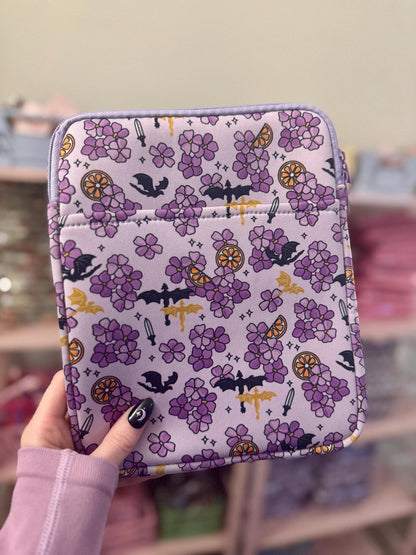 Violet and Dragons Book & Kindle Pouch, Medium E-Reader Zip up Book Sleeve, Violent Little Thing Bookish Gifts