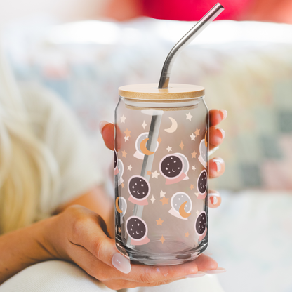 Crystal Ball Witchy Spooky Season Iced Coffee Glass