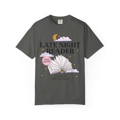 Late Night Reader Bookish Tshirt, One More Chapter
