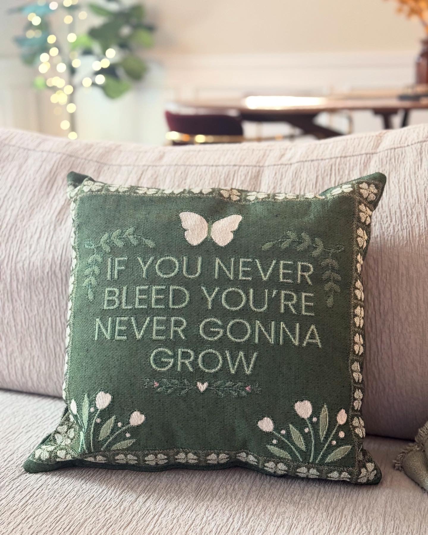 Folklore Garden Woven Pillow