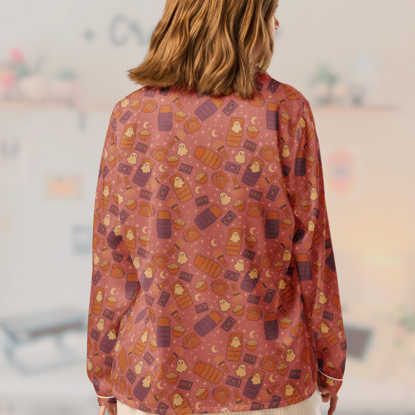 Spooky Cute Ghostie Sleepover long sleeve pajama top