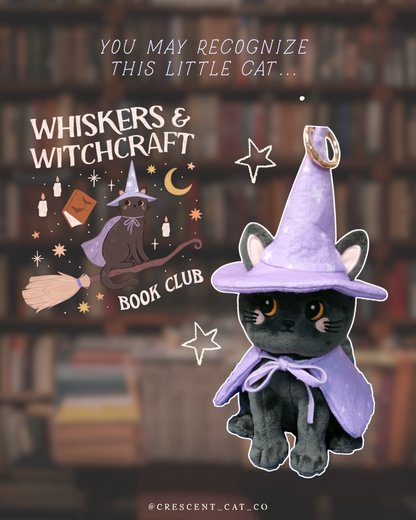 PRE ORDER : Crescent Cat Familiar Bag Charm