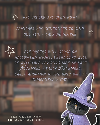 PRE ORDER : Crescent Cat Familiar Bag Charm