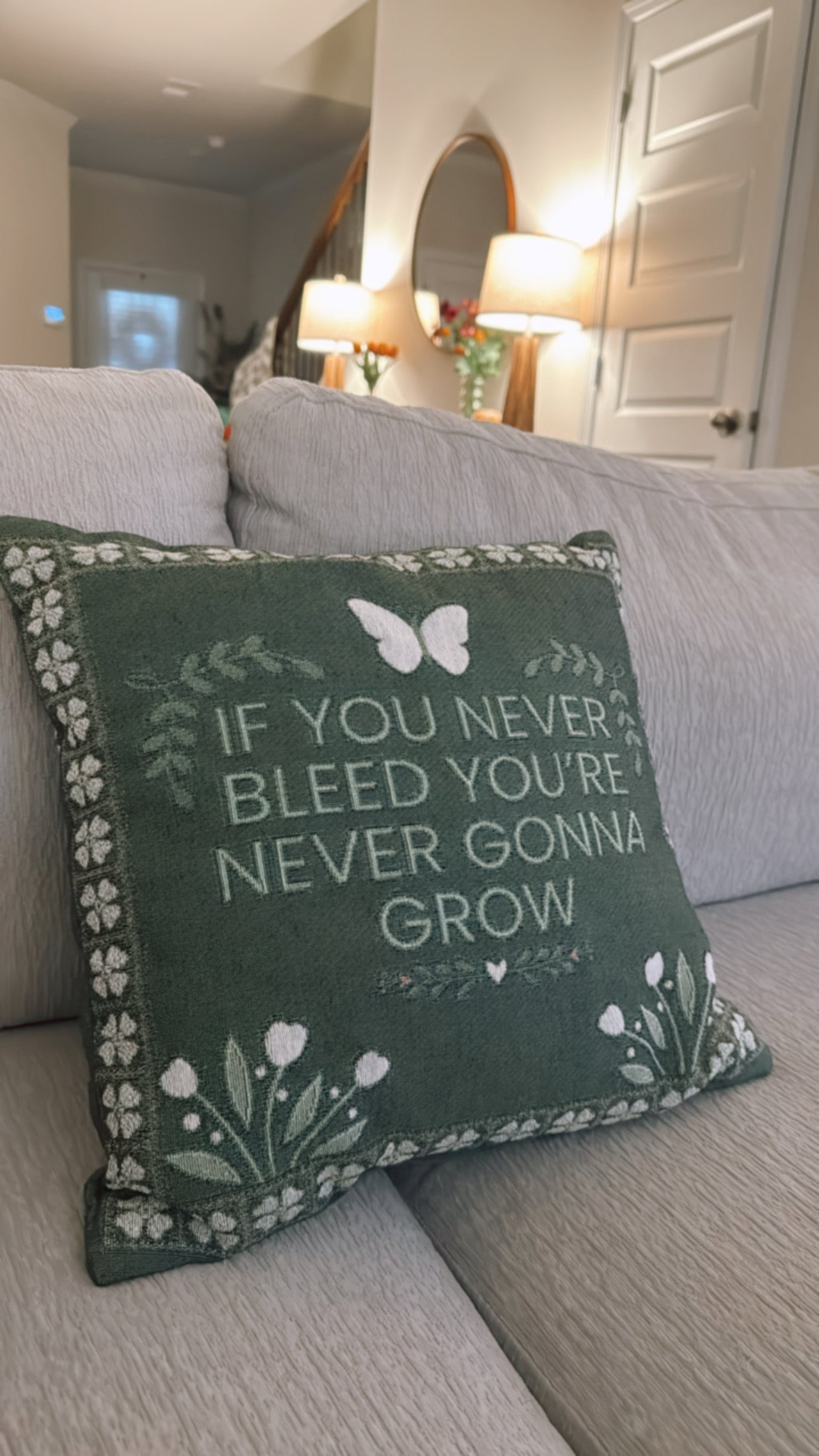 Folklore Garden Woven Pillow
