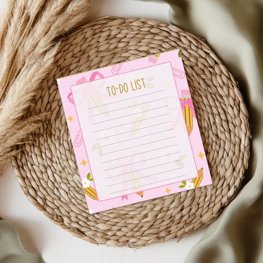 Pencil & Bows Square Notepad