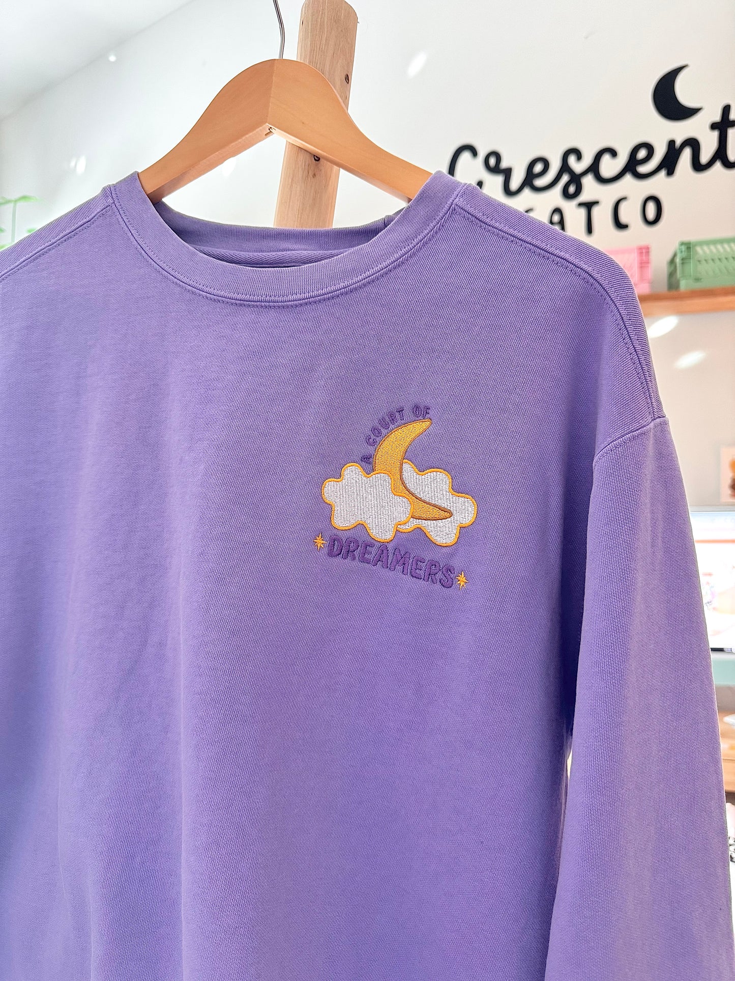 A Court of Dreamers Embroidered Crewneck Sweatshirt, Night Court ACOTAR SJM Fantasy Merch
