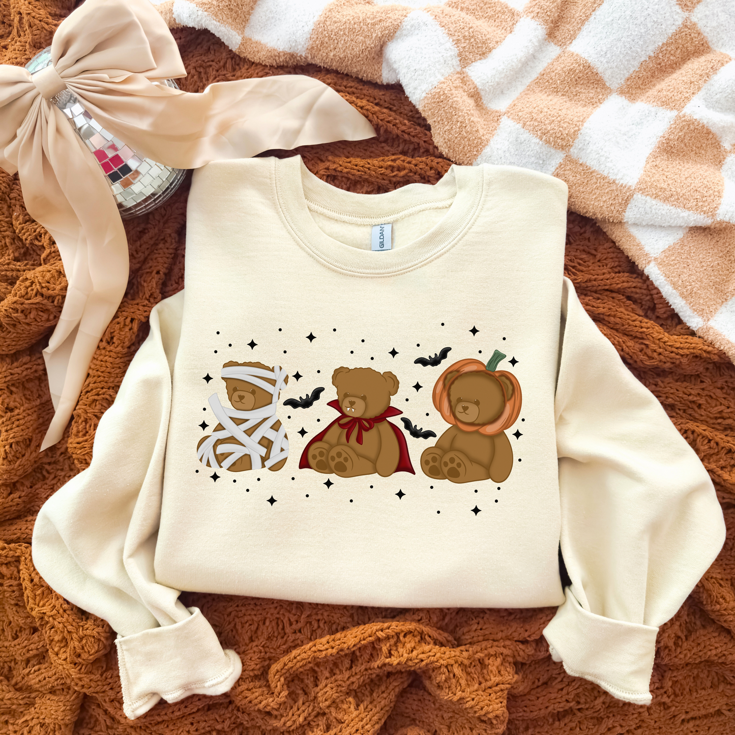 Beary Scary Halloween Sweatshirt, Spooky Cute Teddy Bear Crewneck