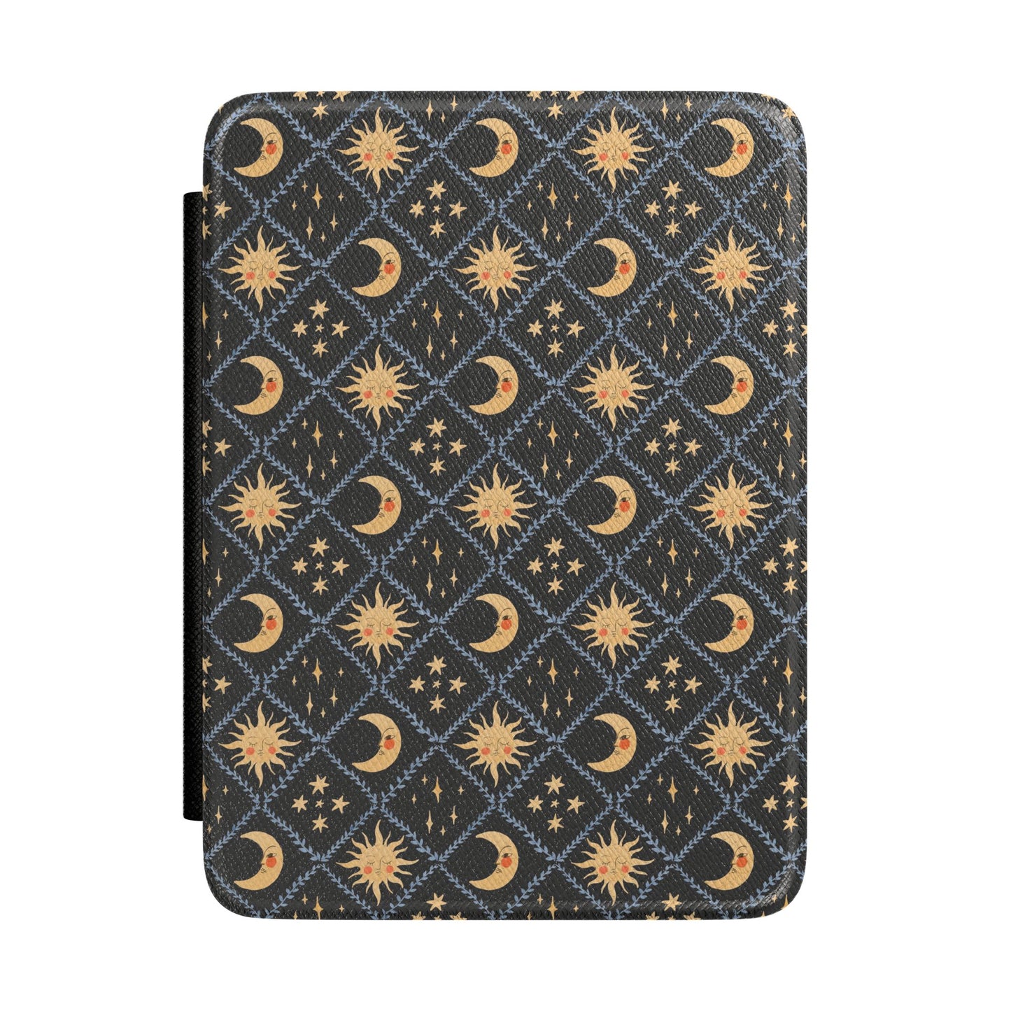 Celestial Sun and Moon Pattern Kindle Case, Witchy E-Reader Case, Magnetic auto wake and hand strap, Paperwhite 7 gen, Bookish Gifts