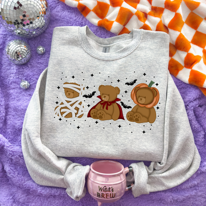 Beary Scary Halloween Sweatshirt, Spooky Cute Teddy Bear Crewneck