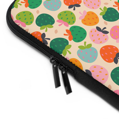 Colorful Strawberry Pattern Laptop Sleeve | Cute Fruit Print, Pastel Berries