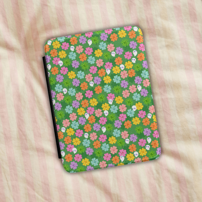 Ghosties in Clovers Kindle Paperwhite 12 Case, Book Accessories, Magnetic Closure Hand strap, Book Lover Gifts, Spooky Cute Kawaii Ghost