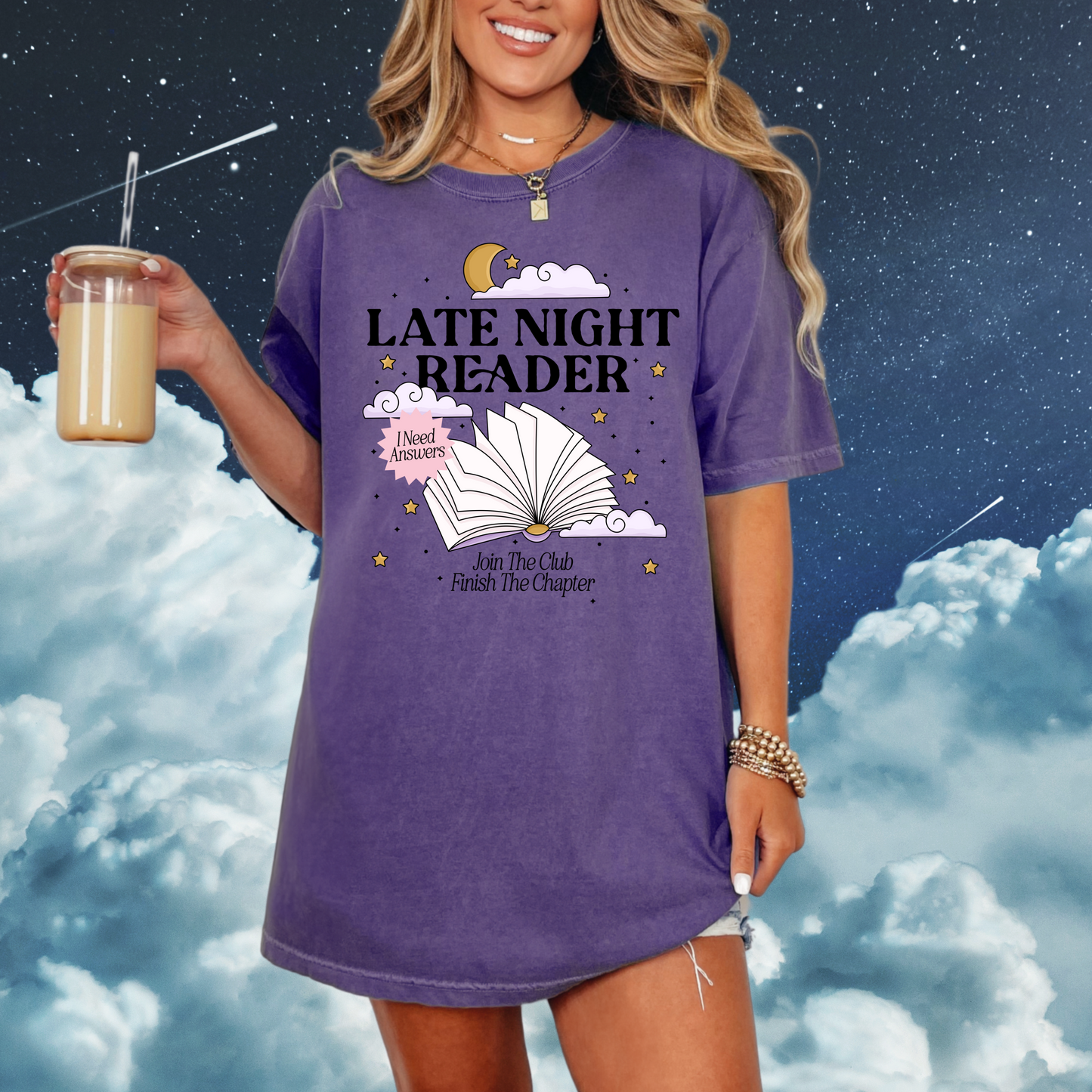 Late Night Reader Bookish Tshirt, One More Chapter