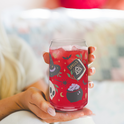 Spells and Witch Craft Spooky Iced Coffee Glass