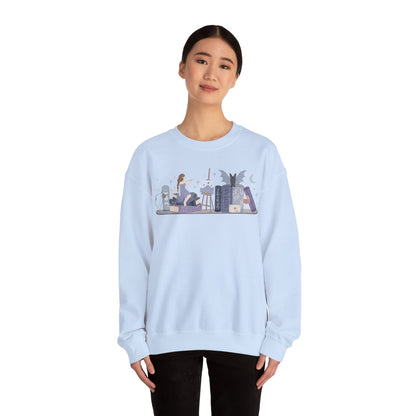 Feyre ACOTAR Bookshelf Gildan Crewneck Sweatshirt, SJM Fantasy Reader Merch, Velaris Night Court, Bookish Gifts
