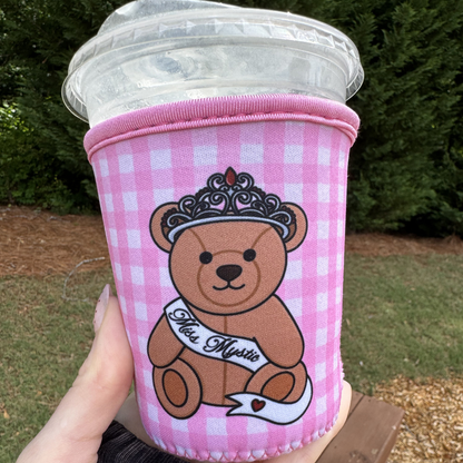 Ms Cuddles Pink Gingham TVD Iced Coffee Sleeve