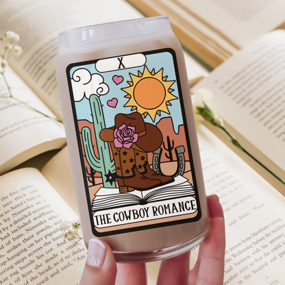 The Cowboy Romance Bookish Tarot Card Glass
