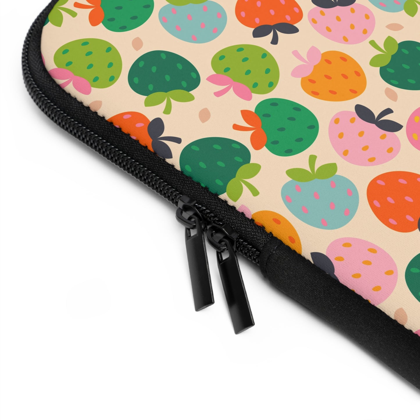 Colorful Strawberry Pattern Laptop Sleeve | Cute Fruit Print, Pastel Berries