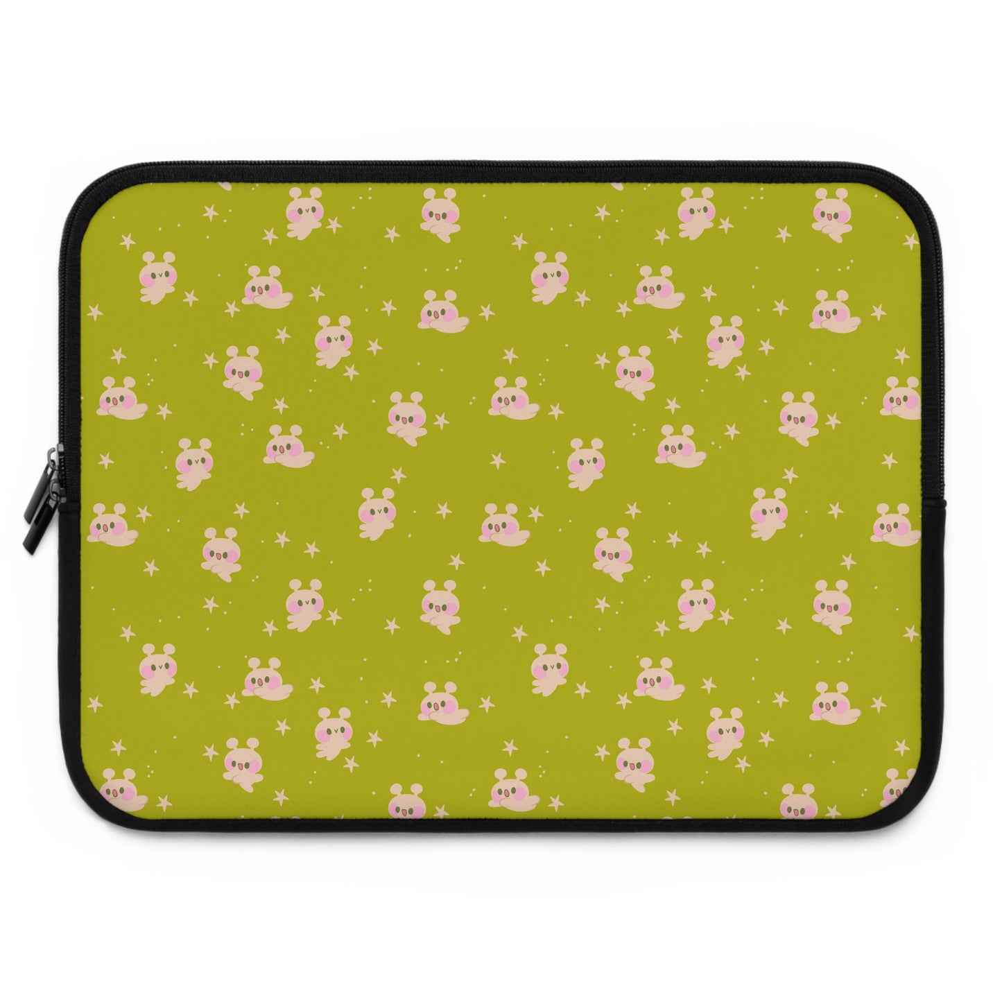 Kawaii Alien Bunny Laptop Sleeve | Quirky Retro Space Themed Celestial Green Laptop Case