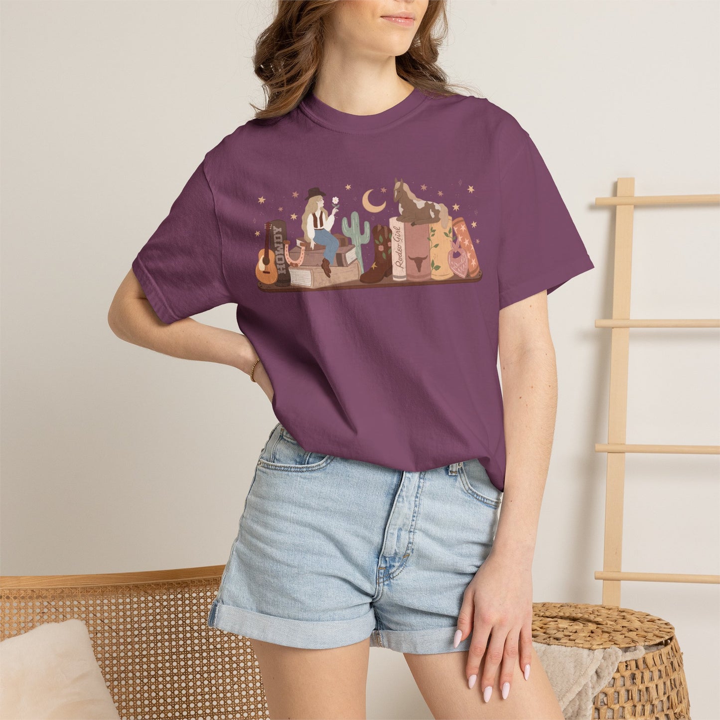 Cowboy Romance Bookshelf Tshirt (Blonde)