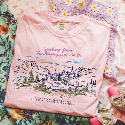 Greetings from the Magnificent North T-shirts OUABH EvangelineFox Little Fox Officially Licensed Stephanie Garber Book Merch