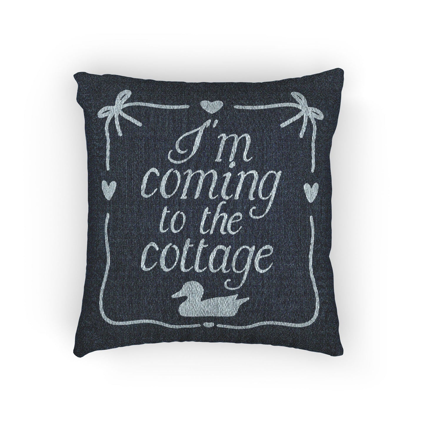 Coming to the Cottage Woven Pillow