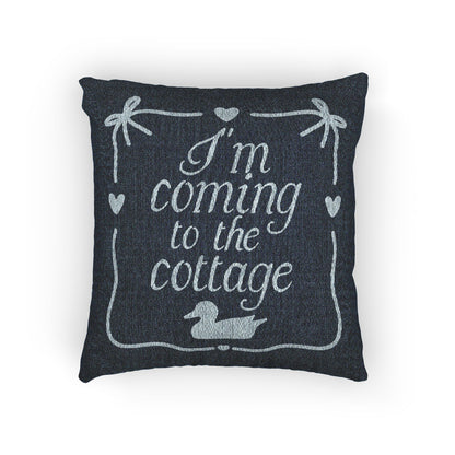 Coming to the Cottage Woven Pillow