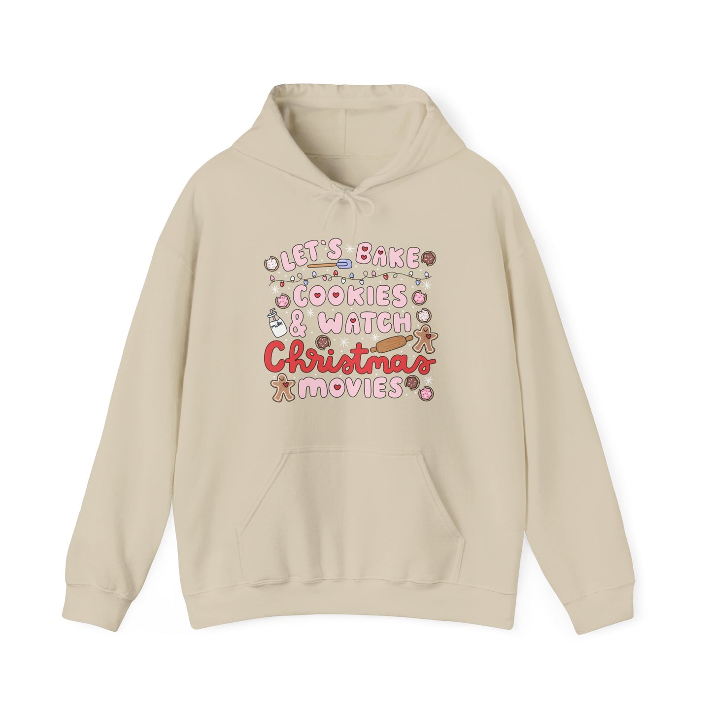 Let's Bake Cookies and Watch Christmas Movies Hoodie, Christmas Baking Sweatshirt, Cute Cozy Holiday Sweatshirt, Christmas Lover